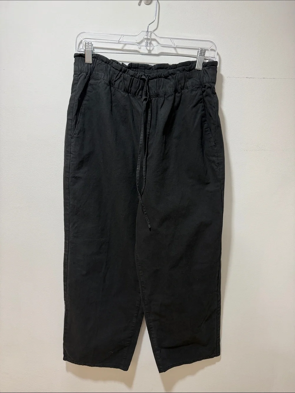 NWT J Crew Women Palazo Linen Lightweight Crop Pant SMALL Wide Leg Coastal Beach